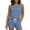 Blue, variant on Womens Plus Size 2 Piece Ribbed Sleeveless Breathable Tank Top Drawstring Pocket Casual Shorts Comfortable Loose Home Sleep 2 PC Outfit Set Ladies