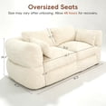 thumbnail image 2 of ANPOO 81.3" Boneless Loveseat Sofa Cloud Couch with Deep Seat, Modern Oversized Velvet Compressed Sofa Couch with 4 Pillows & Side Pockets, Upholstered Boneless Couches for Living Room, Beige, 2 of 10