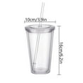 thumbnail image 3 of Clear Acrylic Tumbler with Straw and Lid 16oz, Reusable Iced Coffee Cup with Secure Lid & Straw, Personalizable Base for Parties, BPA-Free & Car Cupholder Friendly, 3 of 9