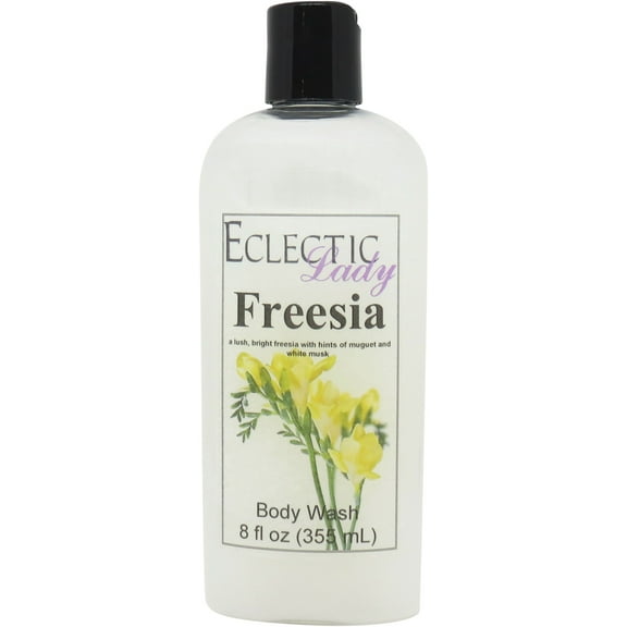 Freesia Body Wash by Eclectic Lady, Liquid Shower Gel for Women and Men, 8 Ounces