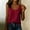 Red, variant on Womens Cotton Linen Sleeveless Round Neck Blouse Side Slit Button Accent Breathable Summer Red