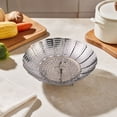 thumbnail image 6 of Foldable Stainless Steel Steamer Basket with Handle, Adjustable Steaming Rack for Various Pots, Vegetables, Seafood and Dumplings, 6 of 8