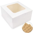 thumbnail image 3 of CPDD 24pcs 10x10x5 Inches Cake Boxes with Window White Paper Bakery Box Square Cardboard Cajas Pasteles Disposable Cake Box for Pastries, Cookies, Pie, Cupcakes --, 3 of 7