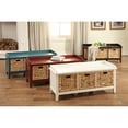 thumbnail image 5 of 43.5" Teal & Rattan Storage Bench with 3 Drawers​ – Coastal Charm Meets Smart Organization, 5 of 5
