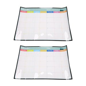 2X Aimants de planches à effacer à sec magnétique effaçable Réfrigérateur à froid Liste à faire Planificateur mensuel hebdomadaire,2 x Tableau blanc, blanc