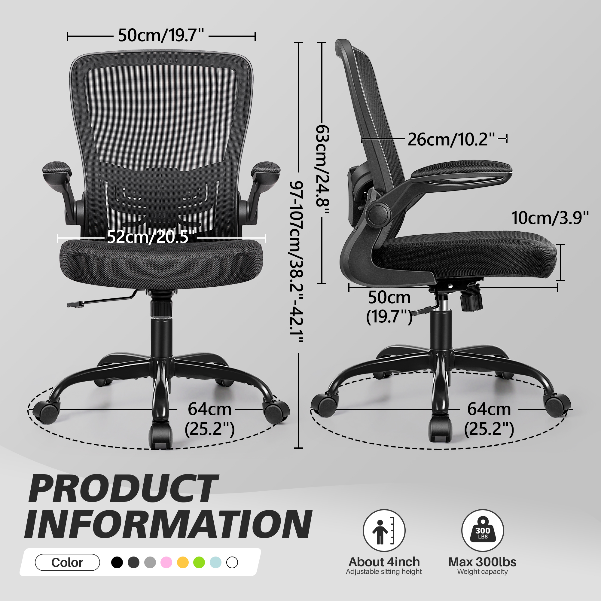 Coolhut Ergonomic Mesh Office Chair with Lumbar Support photo 2