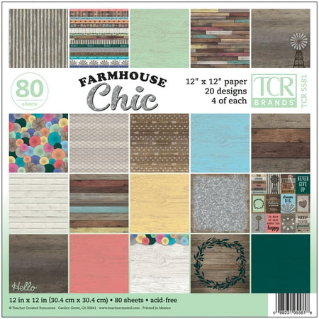 UPC: 0088231955818 | Farmhouse Chic Project Paper 12 x12   80 Sheets