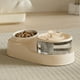 thumbnail image 4 of Comedero Para Gatos Dos En Uno Con Protector De Cuello Y Dispensador Automático De Agua Circulante, De Plástico Beige, Para Una Alimentación Fácil Y Una Comida Limpia (1 Unidad) Rkxzt, 4 of 8