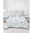 thumbnail image 2 of Twin XL Quilt Bedding Set, Blue Gray Coastal Reversible Summer Quilt 3 Pieces, Summer Beach Ocean Coral Conch Shell Lightweight Bedspreads Coverlets with 2 Pillow Shams for All Seasons, 2 of 5