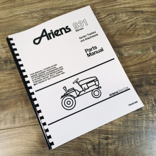 ARIENS 931004 931005 931006 931007 GARDEN TRACTOR PARTS MANUAL CATALOG BOOK