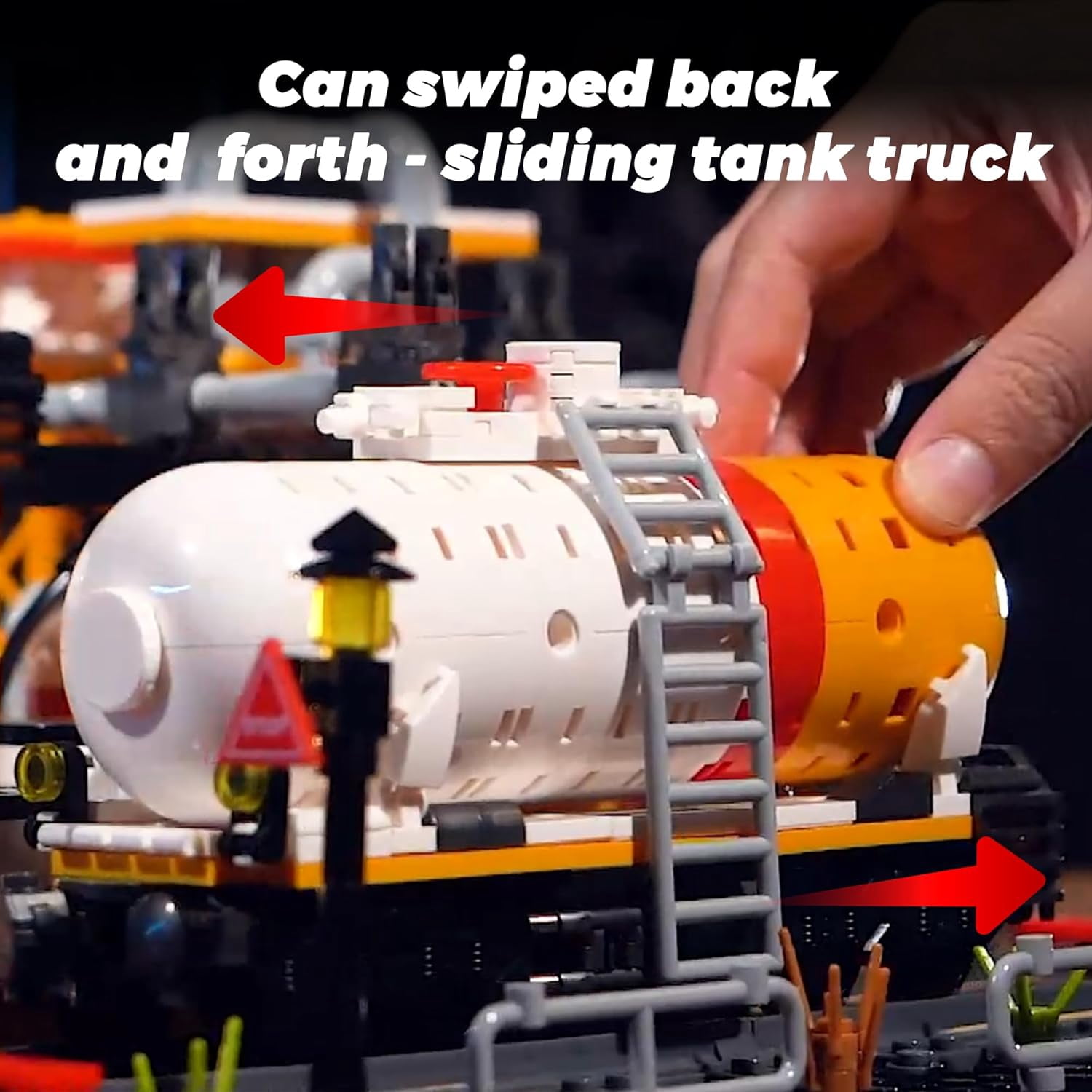 Engineering Oilfield Model Building Block Sets, Petroleum Engineering Model Kit with Gas Pipeline & Tanker Truck, Desktop Decor Display for Room, Unique Gift STEM Toys