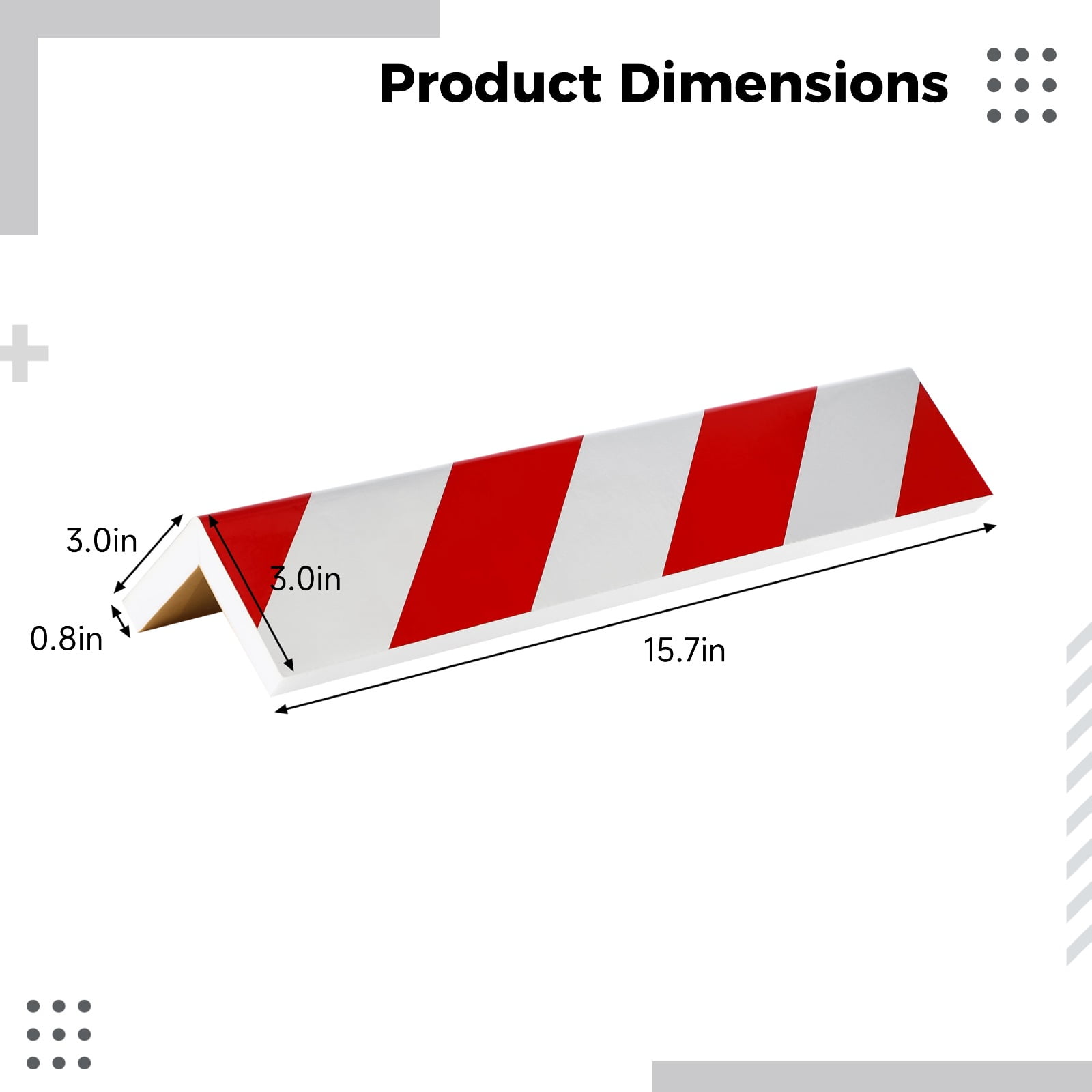 Garage Wall Protectors 8 Pcs, Wall Corner Guards, Strong Self-Adhesive Reflective Door Bumper Guards, Red & White, 15.7" x 5.9" x 0.8"