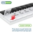 thumbnail image 4 of Ezy Dose Push Button Weekly ( 7-Day) Pill Organizer, AM/PM Pill Planner, Black and White, 4 of 4