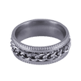 thumbnail image 1 of Anillo Hombre Anti Ansiedad LUCKMAN, Acero Inoxidable, Modelo Ander plateado 11, 1 of 7