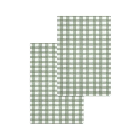 Sage Green Check Tea Towels Absorption Walf Checks Kitchen Soft Cleaning Towel Cloth Napkins Dish Rags
