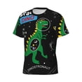 thumbnail image 5 of Vsdgher Space Dino Cartoon Black Print Men's Dry Fit Mesh Athletic Shirts Moisture Wicking Tennis T-Shirt Tops, 5 of 9