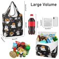 thumbnail image 3 of 5 Pack Foldable Shopping Bag,Black Halloween Ghosts and Pumpkins Reusable Grocery Bags with Pockets,Large Reusable Tote Bags with Handles Waterproof & Lightweight, 3 of 6