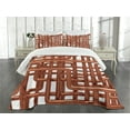 thumbnail image 3 of Ambesonne Industrial Quilted Bedspread Set 3 Pcs, Entangled Lines Hardware, Queen Size, Umber White, 3 of 5
