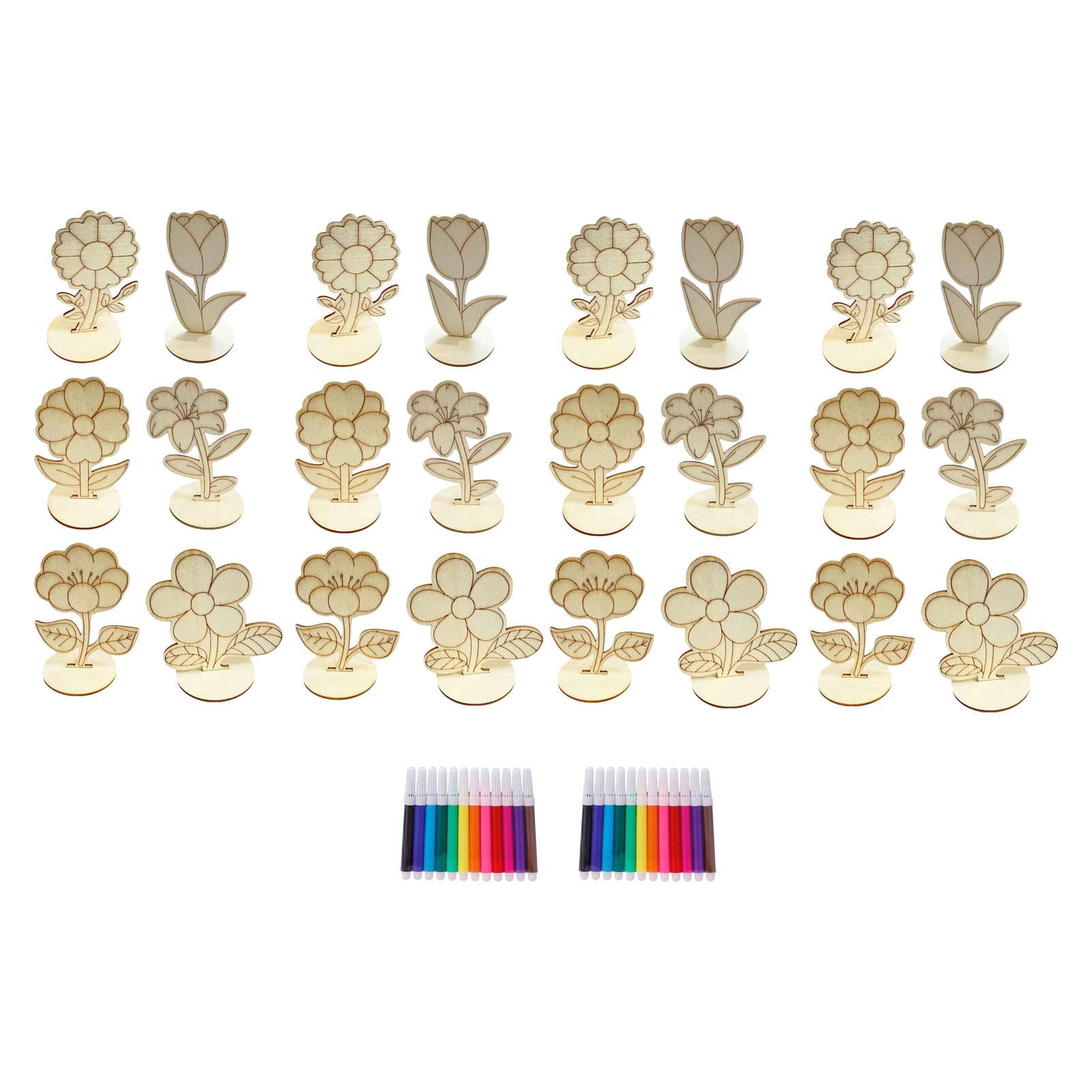 balikha 24 Pieces for Kids Early Education Toy Decoration Ornaments DIY Coloring Toy Kit Preschool Craft Material Kids