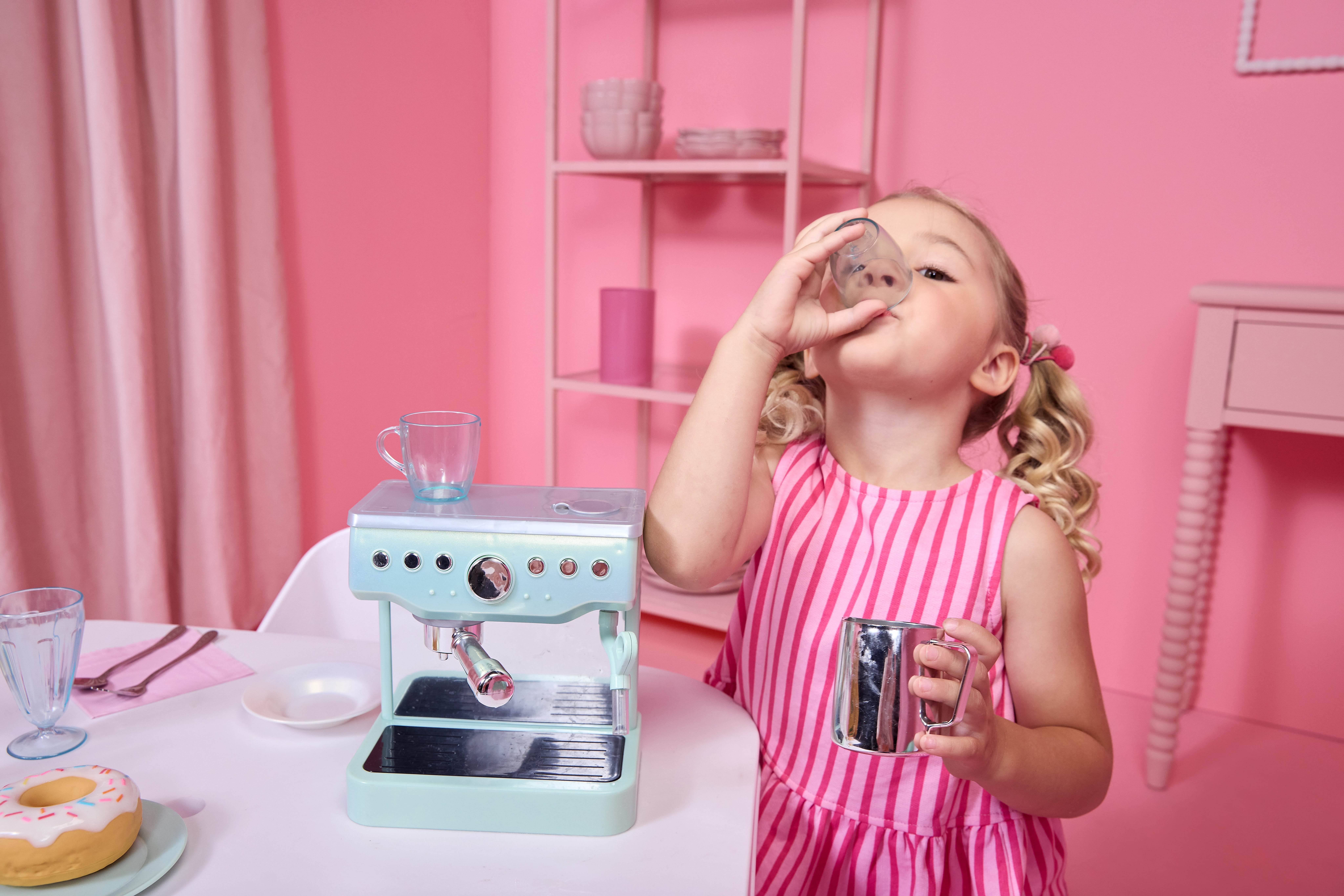 Little Tikes Sweet Spaces Home Espresso Machine, Pretend Play Kitchen, Sea Foam, Ages 3+