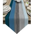 thumbnail image 1 of GFDYREE FAMILY Burlap Linen Rustic Table Runners 72 Inches Long, Retro Farm Wood Grain Blue and Gray Runner Farmhouse Style for Coffee Table, Holiday Parties, Wedding, Events Dinner, Home Fa, 1 of 7