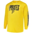 thumbnail image 2 of Men's Profile Gold Pittsburgh Pirates Big & Tall Two-Hit Long Sleeve T-Shirt, 2 of 3