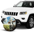 thumbnail image 2 of KAKALAD Funny Cow In Green Farm Nature 03 Spare Tire Cover Universal Vehicle Accessories Buckle Car Tools 17”in, 2 of 6