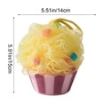 thumbnail image 2 of Shipiny Summer Swimming Pool Ice Cream Cake Bath Sponge, Shower Loofah Sponge, Exfoliating Body Scrubber, Soft Mesh Sponge for Daily Bathing., Yellow, 2 of 5