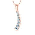 thumbnail image 2 of 0.48 ct Brilliant Round Cut Natural Swiss Blue Topaz 14k Rose hypoallergenic Solid gold Designer Everyday Affordable Dainty Necklace Pendant with 16" Chain, 2 of 6