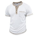 thumbnail image 2 of Youthup Men's Vintage-Inspired Half-Button Breathable T-Shirt with Chest Pocket for Urban Casual Wear, 2 of 6