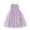 thumbnail image 1 of Robe Bébé Enfants Tulle Printemps Mode Imprimé Marguerite Robe de Princesse Plage Robes pour Filles Violet 3-4 Ans, 1 of 4
