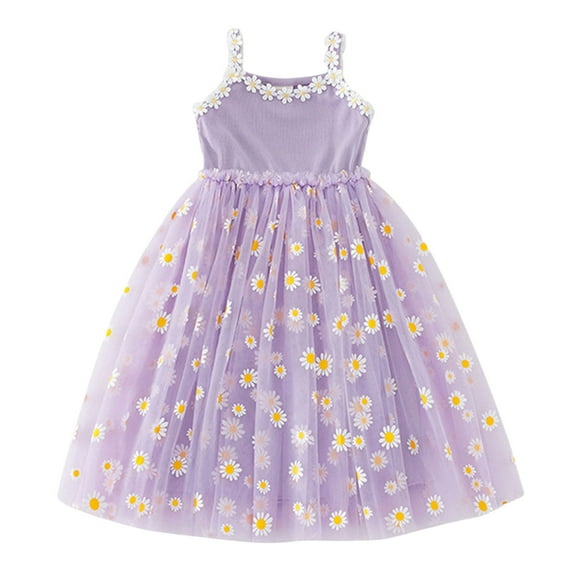 LUOGENLI Girls Dresses Size 8 Summer Kids Girls Tulle Skirt Summer Fashion Little Print Puffy Princess Dress Children's Beach Dress Girls Dresses Size 7-8 Fancy Girls Dresses Size 5T 5-6 Years