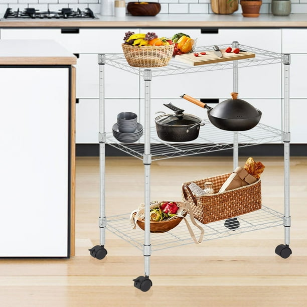 Dkelincs 3Tier Metal Wire Shelving 23L×13W×32H Storage Rack Free