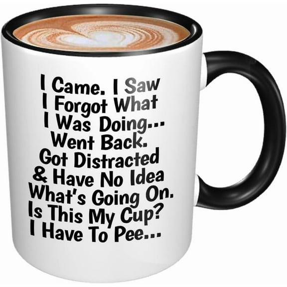 Funny Mug for Senior Citizens I Came I Saw I Forgot What I Was Doing Coffee Mug - Funny Gifts for Old People Elderly Mom Dad Grandma Grandpa For Mothers Day Fathers Day Birthday Gift 11oz BLACK