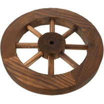 FRCOLOR Wall Art Ornament Wooden Wagon Wheel Wall Art Beige Synthetic Material 1Pack