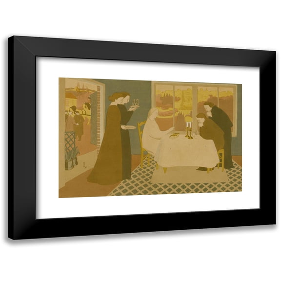 Maurice Denis 14x11 Black Modern Framed Museum Art Print Titled - Emmaus Pilgrims (1895)
