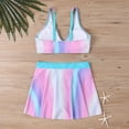thumbnail image 3 of Conjunto de Bikini de Cintura Alta para Mujeres, Moda de Impresión Gradiente, Colgantes Ajustables Bikini sin Espalda, 3 of 6