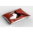 thumbnail image 2 of Ambesonne Spanish Pillow Sham, Latin Couple Dancing, 36" X 20", Dark Coral Black White, 2 of 2