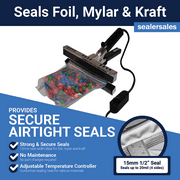Sealer Sales KF-Series 8" Portable Direct Heat Sealer w/ PTFE Coated Bars w/ 15mm Seal Width