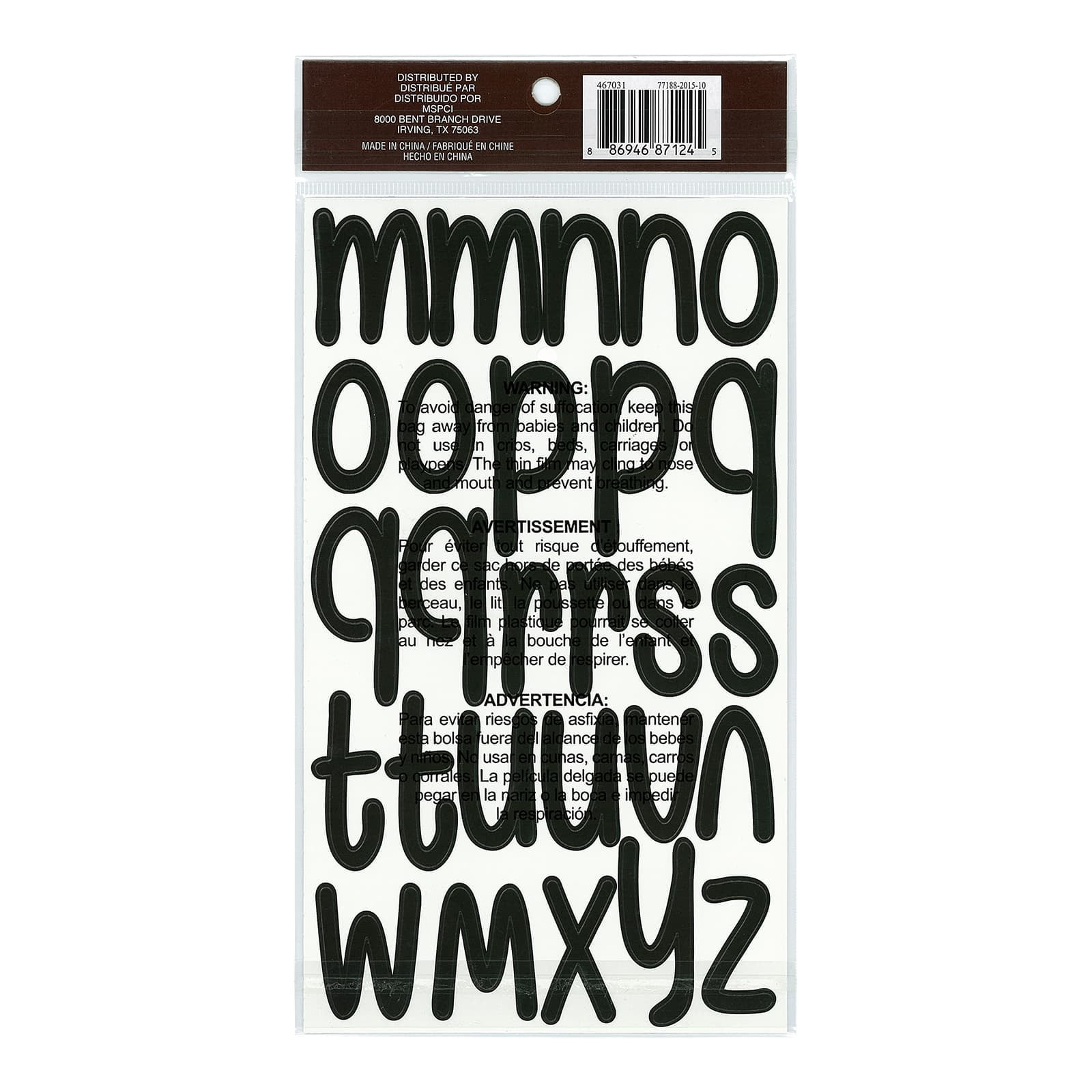 Recollections Black Large Font Alphabet Stickers, 12 Pack