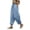 ☪255-Light Blue, variant on Nuoqisi Women's Spring Summer Solid Elastic Waist Linen Casual Cargo Ankle Pants - Cropped Workwear Style Bottoms for Modern Looks