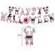 thumbnail image 2 of Globo de calavera rosa para fiesta de Halloween, pancarta con diseño de gato negro, banderín para colgar en la tarta, decoración para insertar en el tubo de escape, 2 of 5