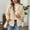Beige, variant on Winter Coats for Women Fuzzy Fleece Jacket Hooded Color Block Patchwork Cardigan Coat Fashion Travel Outdoor New Light Jackets for Women Casual Purple L
