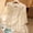 Khaki, variant on Zysthvn Embroidered Casual Tops for Women Plus Size 3/4 Sleeve Summer Women T Shirt Breathable Loose Fit Printed Crew Neck