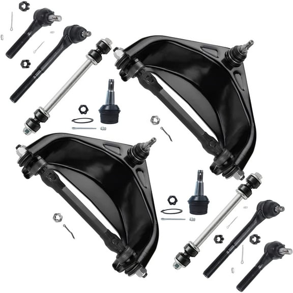 Detroit Axle - RWD Front Upper Control Arm Ball Joints Sway Bar End Links Outer Inner Tie Rods Replacement for 1997-1999 Dodge Ram 1500