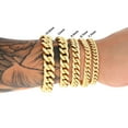 thumbnail image 6 of Nuragold 14K Real Yellow Gold Miami Cuban Lightweight Link Chain Bracelet 7"-9" (3mm-12.6mm) Italian Jewelry for Men & Women, 6 of 12