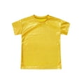 thumbnail image 6 of TSSOE Kids Girls Boys Shiny T-shirt Short Sleeve Tops for Disco Hip Hop Jazz Dance Stage Performance Gold 160, 6 of 7