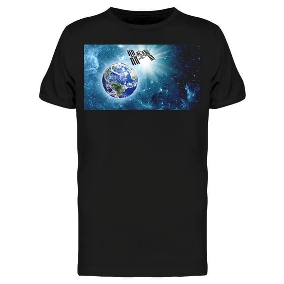 Space Station Over The Planet T-Shirt Men -Image by Shutterstock, Male Large