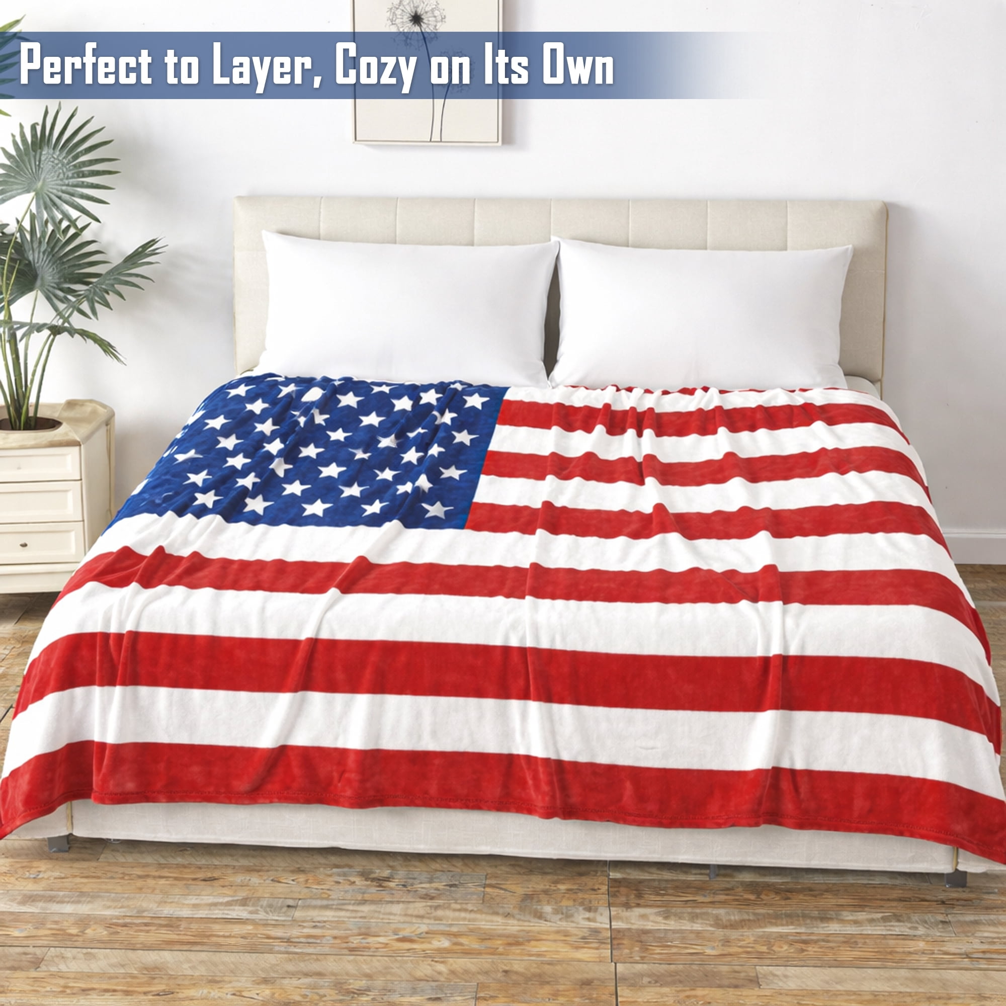 Faith, Hope, Love Home Décor Ultra Plush Oversized Throw Blanket (50" x 70") - American Flag
