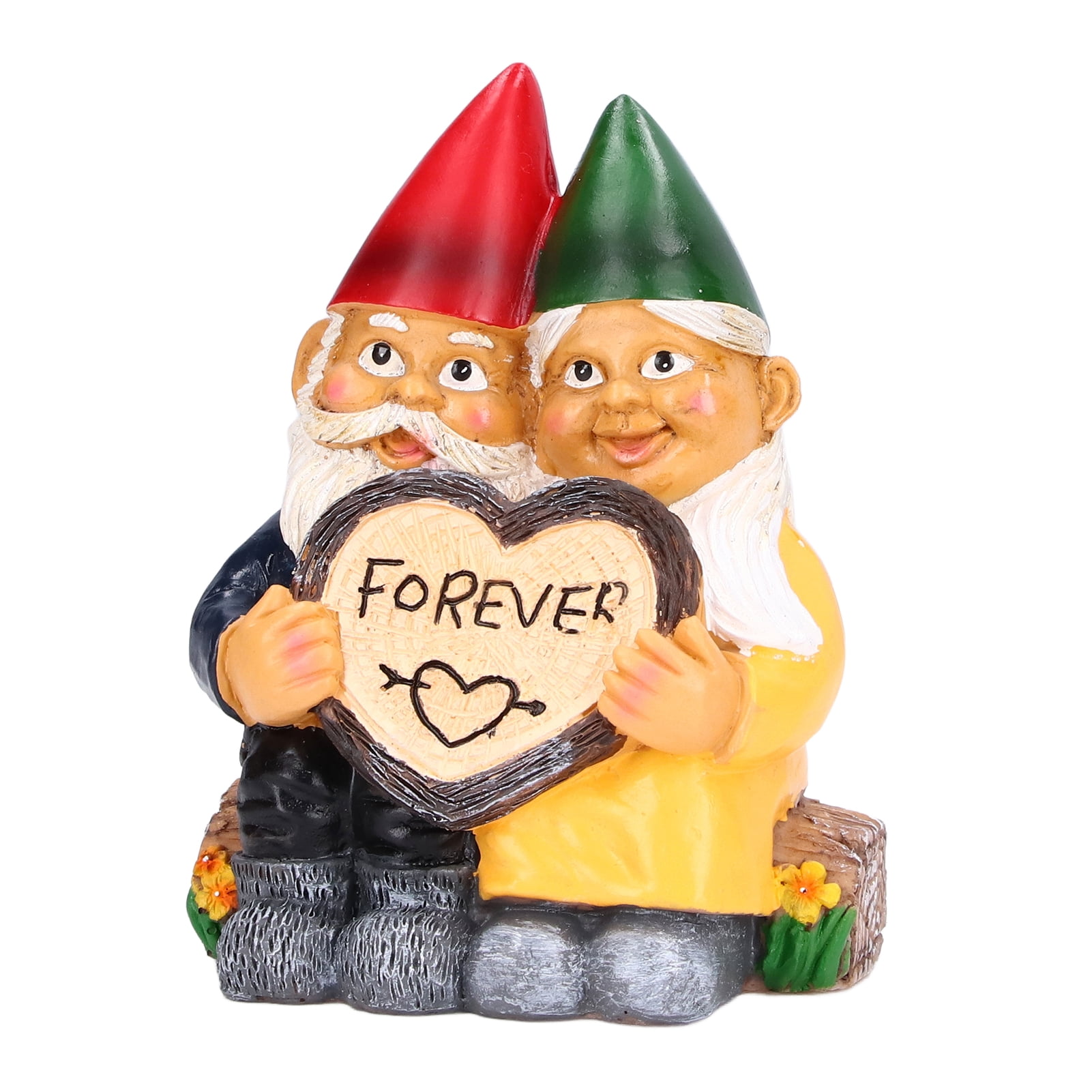 Rupoun Garden Gnome Couple Statues, Weatherproof Resin Dwarf Sculpture Figurine Home Desktop Ornament for Outdoor Patio Yard Lawn Decoration (7.87 inches / 20 cm)